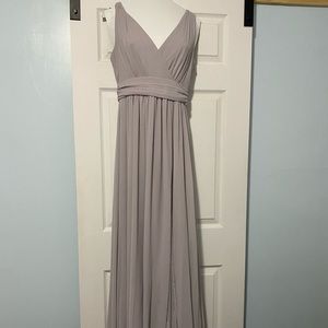 Gorgeous! Thoughts of Hue Light Grey V-neck Maxi Dress. Medium. Lulu’s.